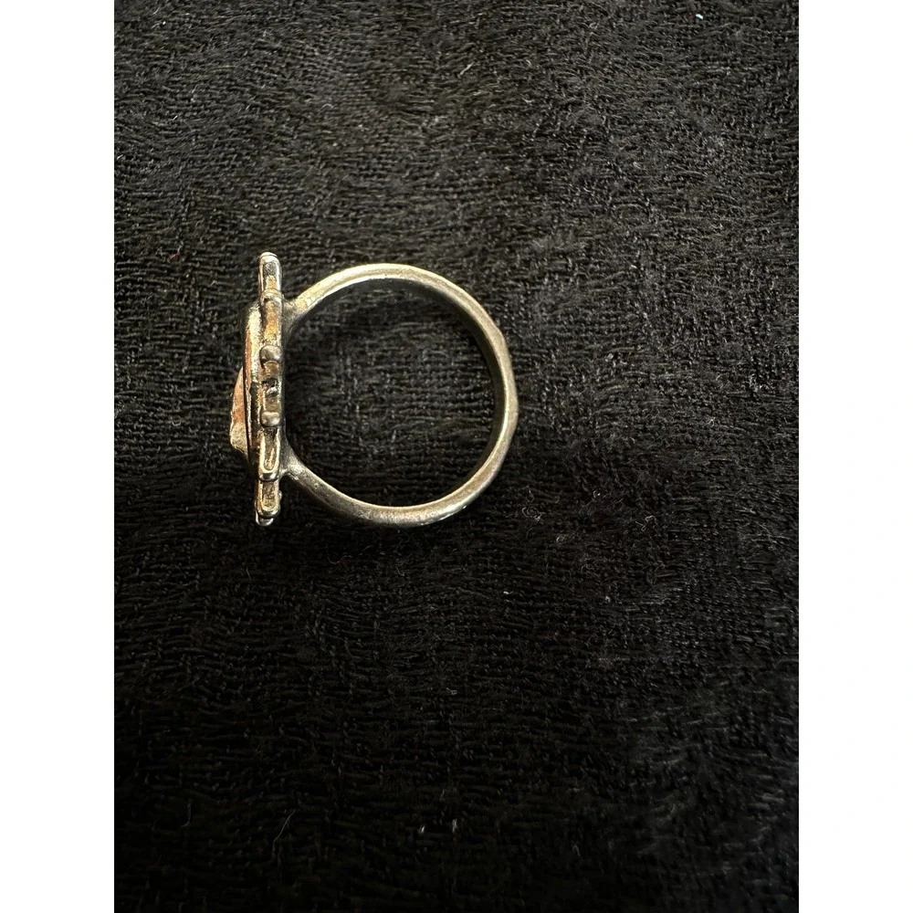 Silver Tone Sun Moon Ring Size 6.75 Celestial Cosmic Harmony Boho
